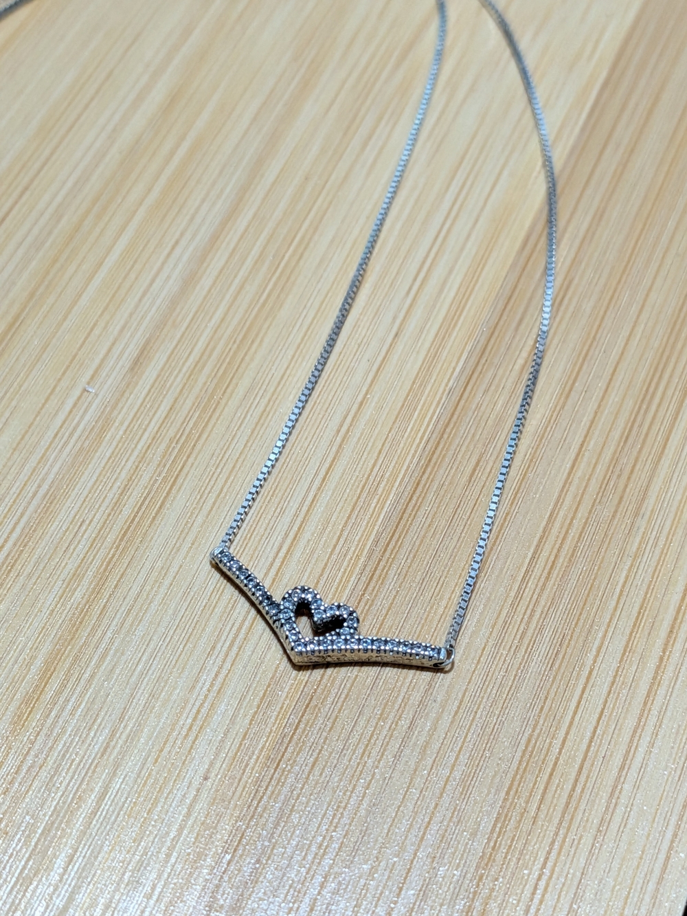 Pandora: Sterling Silver Heart Crown Pendant Necklace
